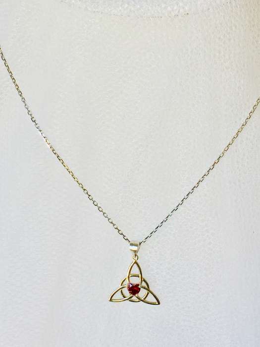 Celtic Triquetra Heart Sterling Silver Necklace