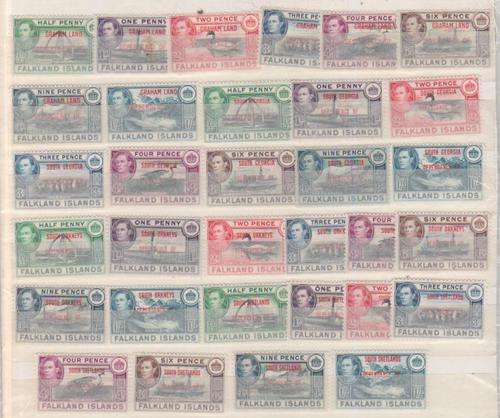 FALKLAND ISLANDS GV1 OVERPRINTS LIGHT MOUNTED MINT