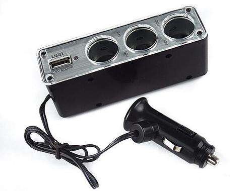 CAR USB AND 3 SOCKETS ADAPTER