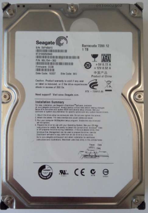 Seagate Barracuda 7200rpm 1TB HDD