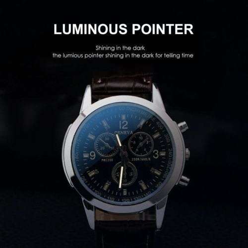 Lightweight Military Leather Stainless Steel Quartz Analog Men's Watch - CLEARANCE SALE