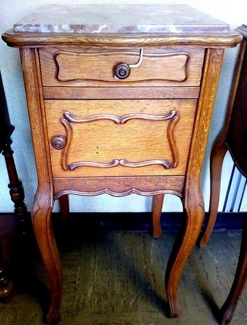 Oak French Nightstand