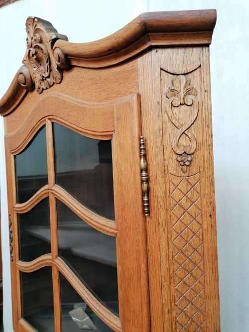 Louis XVI Style oak corner cabinet
