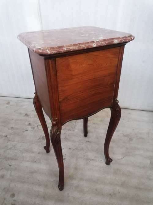 French Louis XV Rosewood nightstand with marble top
