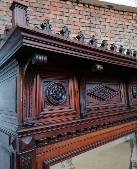 Beautiful  19th Century Walnut Gothic and Renaissance Armoire