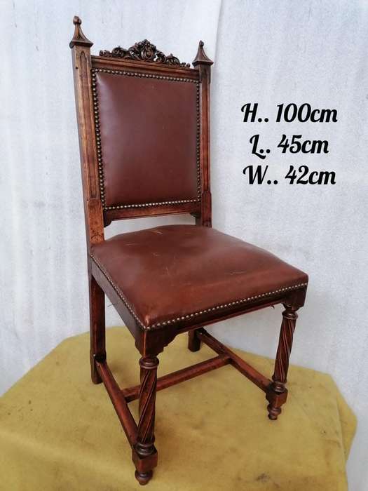 Unique Set of  19th Century  Walnut Gothic chairs