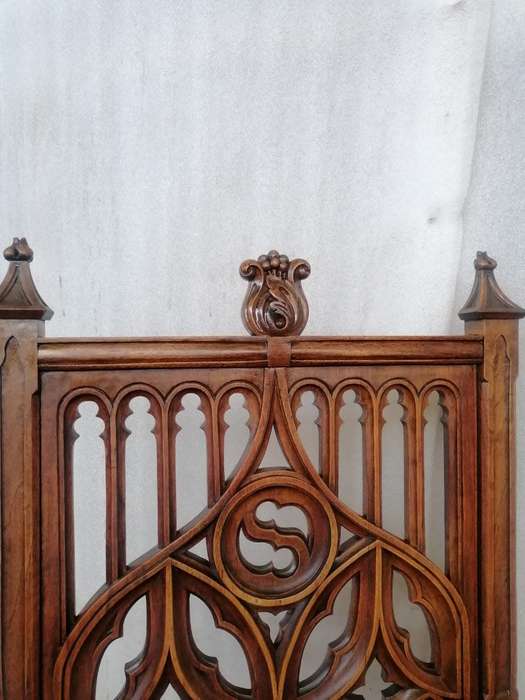 Unique Set of  19th Century  Walnut Gothic chairs