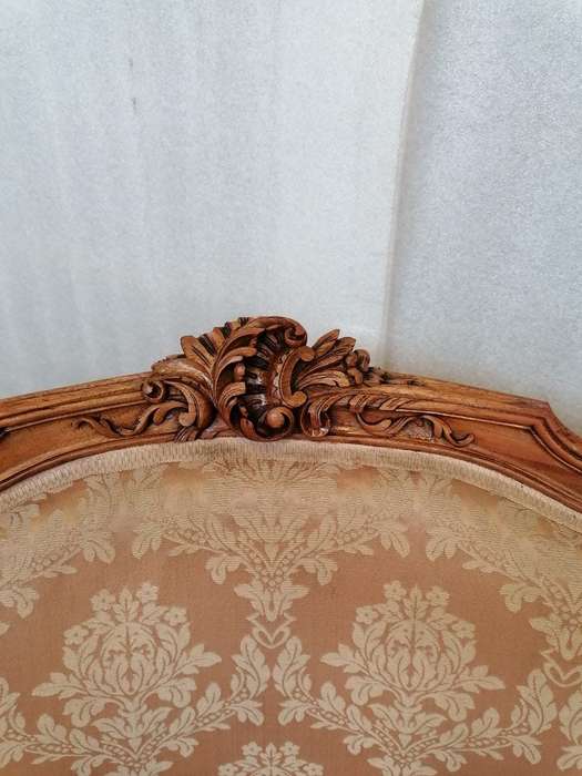 Pair Walnut French Bergere`s with high quality carve work
