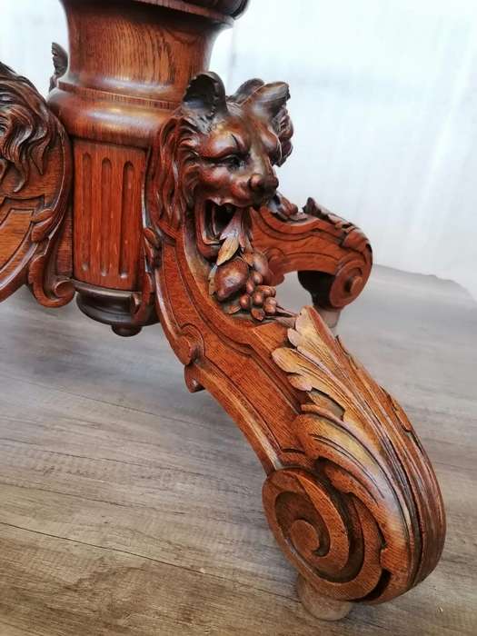 Antique French Huntingstyle Oak Table