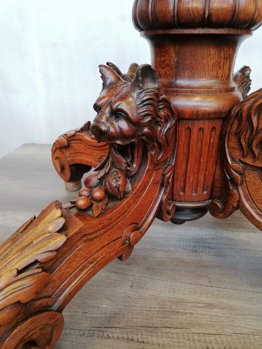 Antique French Huntingstyle Oak Table