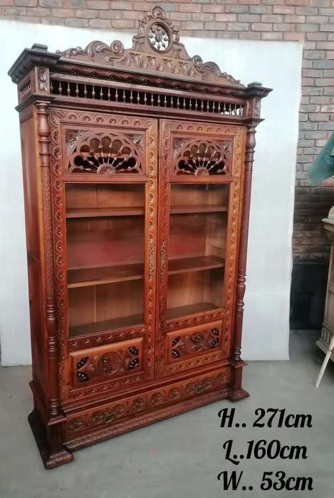 19Th Century French Breton Cabinet/ Bookcase in oak