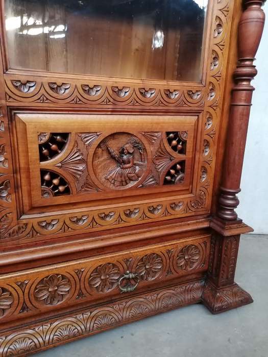 19Th Century French Breton Cabinet/ Bookcase in oak