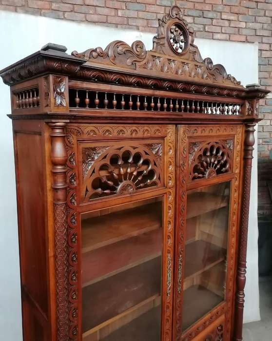 19Th Century French Breton Cabinet/ Bookcase in oak