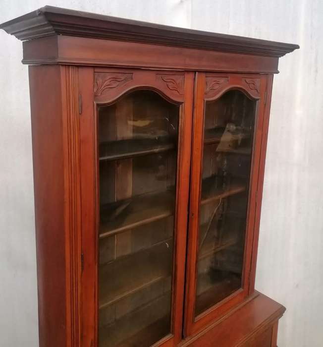 Carved Victorian Walnut Bookcase