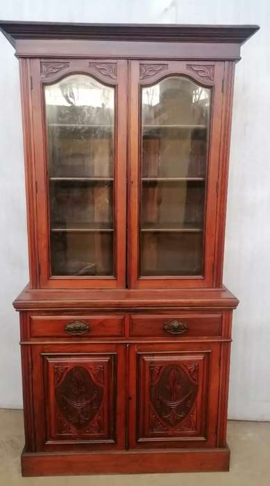 Carved Victorian Walnut Bookcase