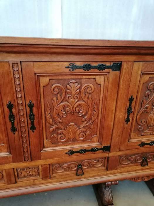 Solid Oak Spanish Renaissance carved Side Board