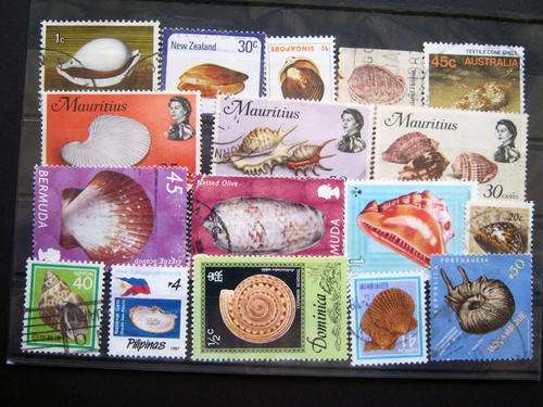 SEASHELLS - SELECTION OF 17 STAMPS AS PER SCAN