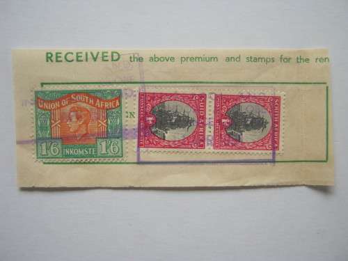 UNION - Revenues on Piece - 1947 1s6d with Language Error