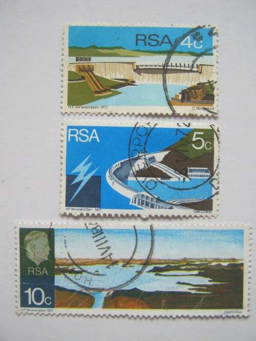 RSA - 1972 Hendrik Verwoerd Dam - Full Set of Singles - Postally Used
