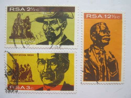 RSA - 1968 Inauguration of Hertzog Monument - Full Set of Singles - Postally Used