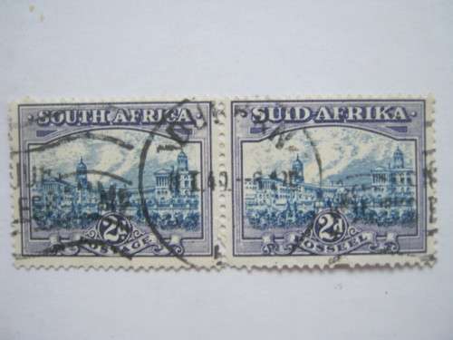 UNION - 1933-48 Defin Issue "Hyphenated" - 2d Blue & Violet - Pair - Used