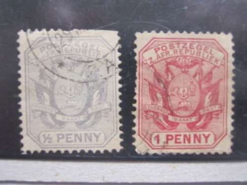 **R1 START** TRANSVAAL - 1894 DEFIN ISSUE (WAGON WITH SHAFT) - SELECTION OF SINGLES - USED