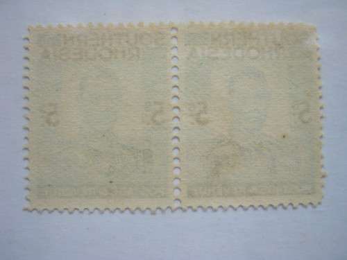 Southern Rhodesia - 1937 Defin Issue "KGVI" - 5/- Blue & Green - Pair - MNH
