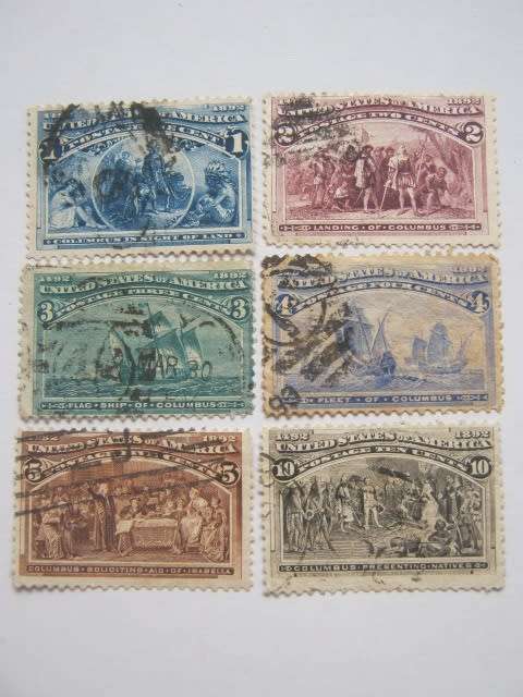 USA - 1893 COLOMBIAN EXPOSITION, CHICAGO - SHORT SET OF SINGLES - USED