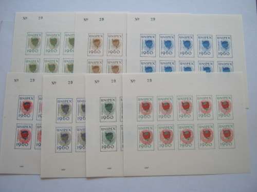 UNION - "UNIPEX 1960" - Seven Souvenir Miniature Sheets plus Souvenir Covers