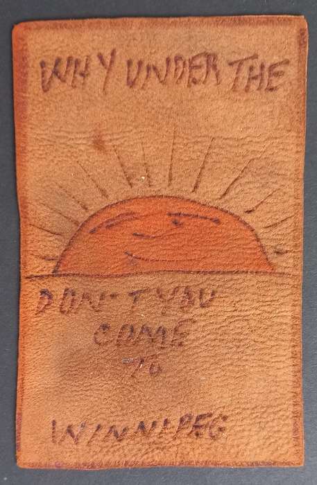 UNUSUAL - LEATHER POSTCARD - CANADA TO ENGLAND - POSTED WITH KEVII STAMP