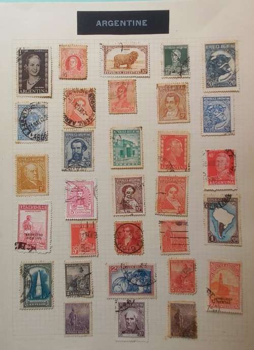 ARGENTINA - Nice Selection of Singles on 9 Pages - Hinged to Paper