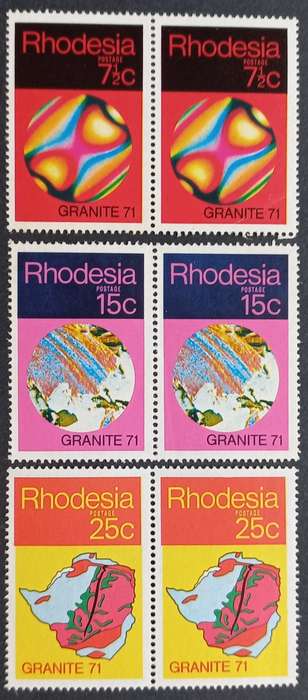 RHODESIA - 1971 "Granite 71" - Part Set of Pairs - MNH