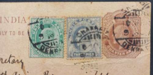 INDIA - POSTAL HISTORY - 1910 `CHANGE OF ADDRESS` CARD - INDIA TO PIETERMARITZBURG
