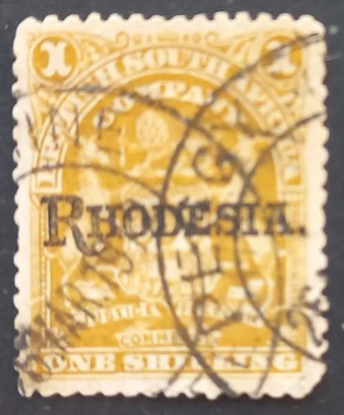 BSAC - 1909 Defin Issue Overprinted "RHODESIA" - 1/- Bistre - Used