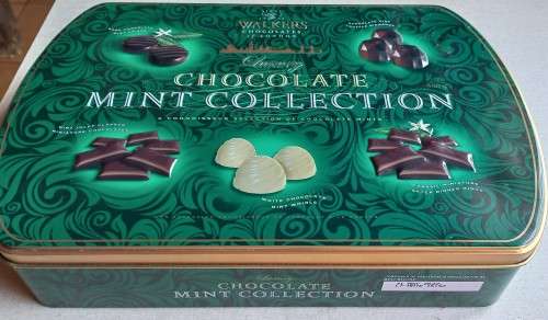 Chocolate Tin Full of Stamps on Paper - Mixed World