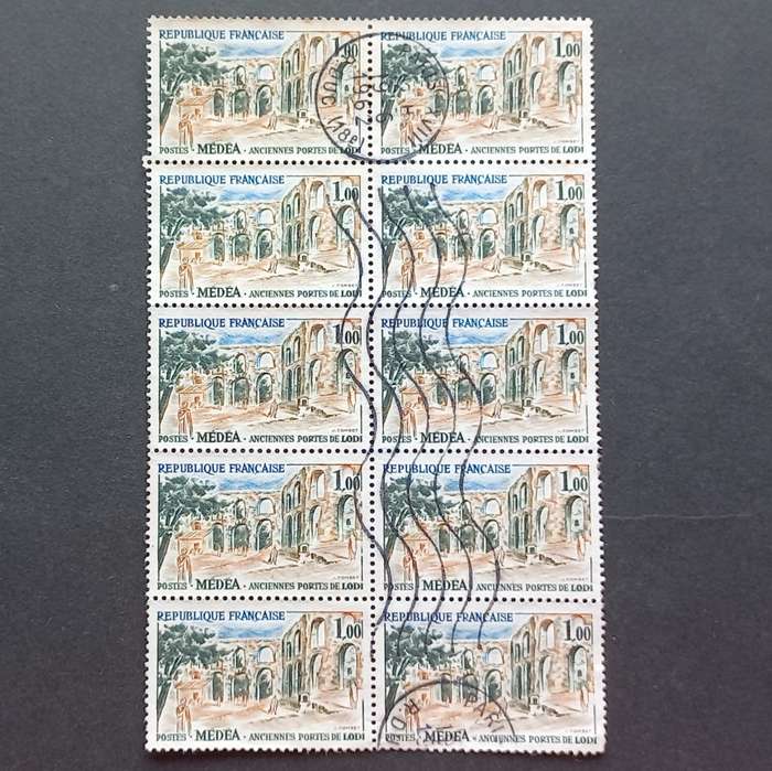 France - 1961 Tourist Publicity - 1f Medea, Algeria - Block of 10 - Used