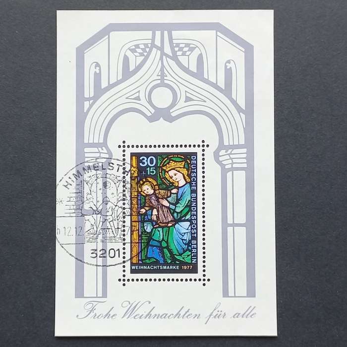 Germany `West Berlin` -  1977 Christmas - Miniature Sheet -Used