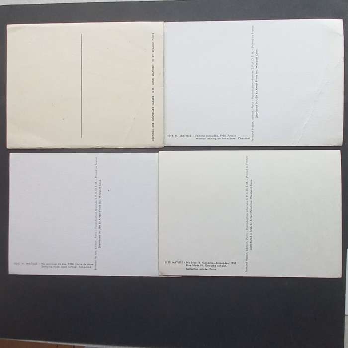 Postcards - Henri Matisse - 4 x unused postcards