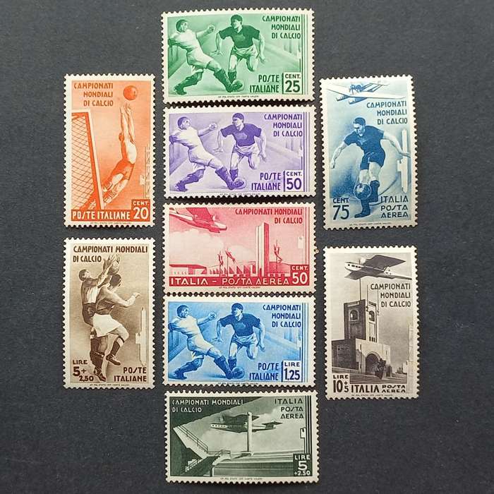 Italy - 1934 Football World Cup Championship, Italy - Full Set of Singles - MNH