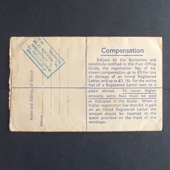 GB QEII - 1956 Registered Cover 8,5d with extra stamps Charing Cross to Lilongwe