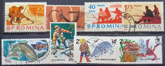 THEMATICS - Fishing - 8 Stamps