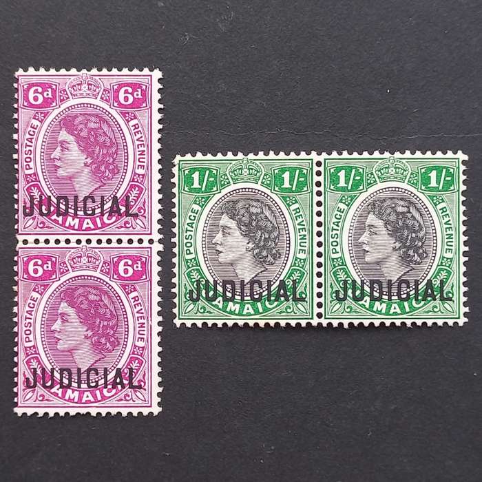 Jamaica - 1966 Revenues `Judicial` - 6d and 1/- - Pairs - MNH