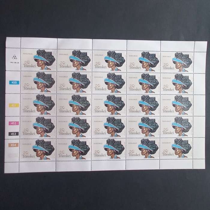 Transkei - 1981 Headdress - Full Set of Full Sheets of 25 - Unused