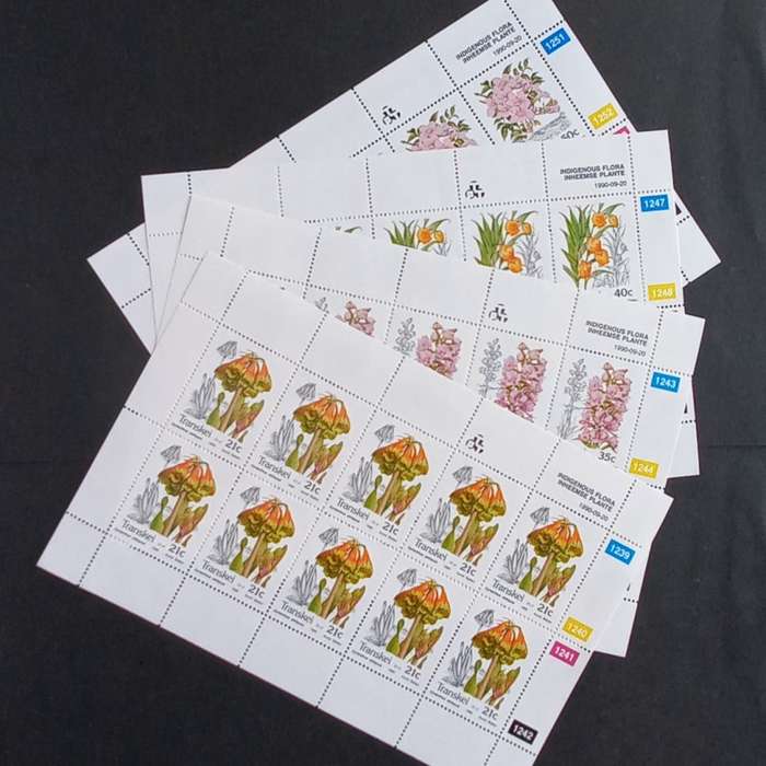 Transkei - 1990 Indigenous Flora - Full Set of Sheetlets of 10 - MNH