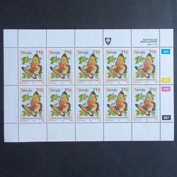 Venda - 1990 Butterflies - Full Set of Sheetlets of 10 - MNH