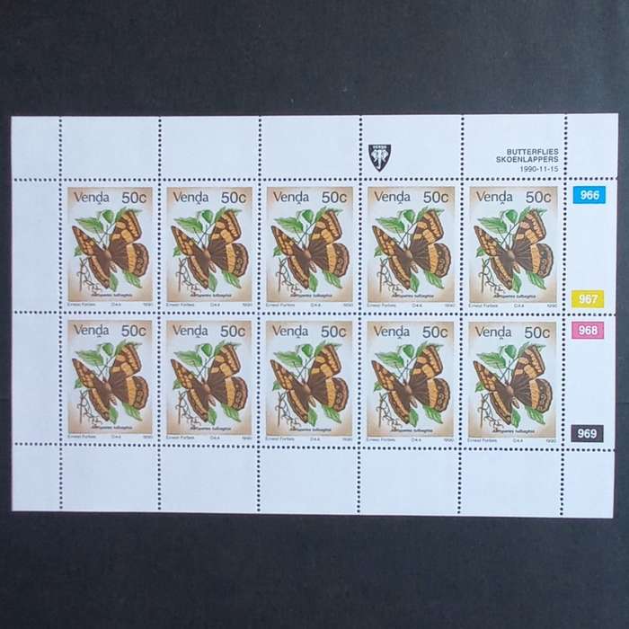 Venda - 1990 Butterflies - Full Set of Sheetlets of 10 - MNH