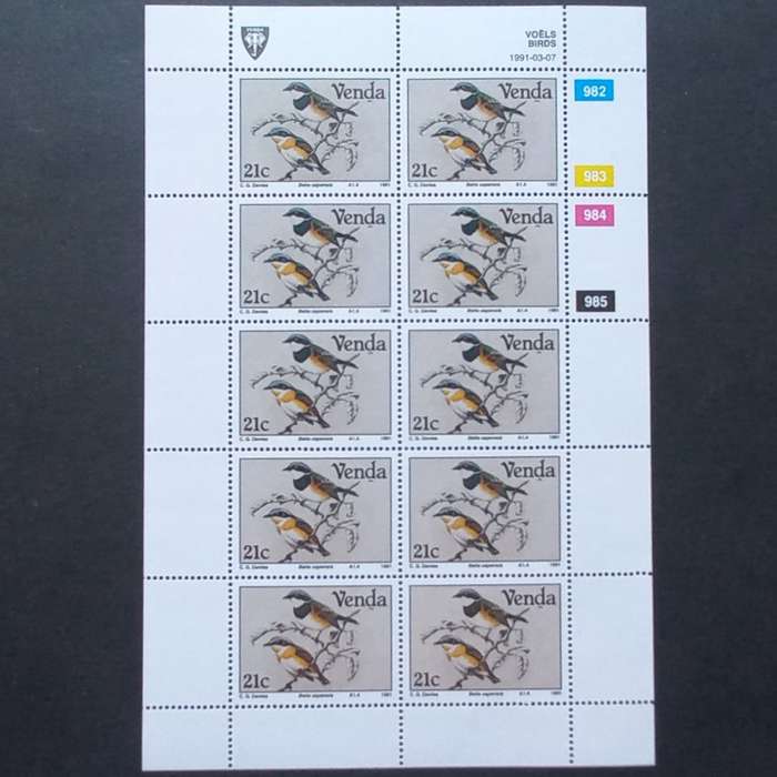 Venda - 1991 Birds of Venda - Full Set of Sheetlets of 10 - MNH