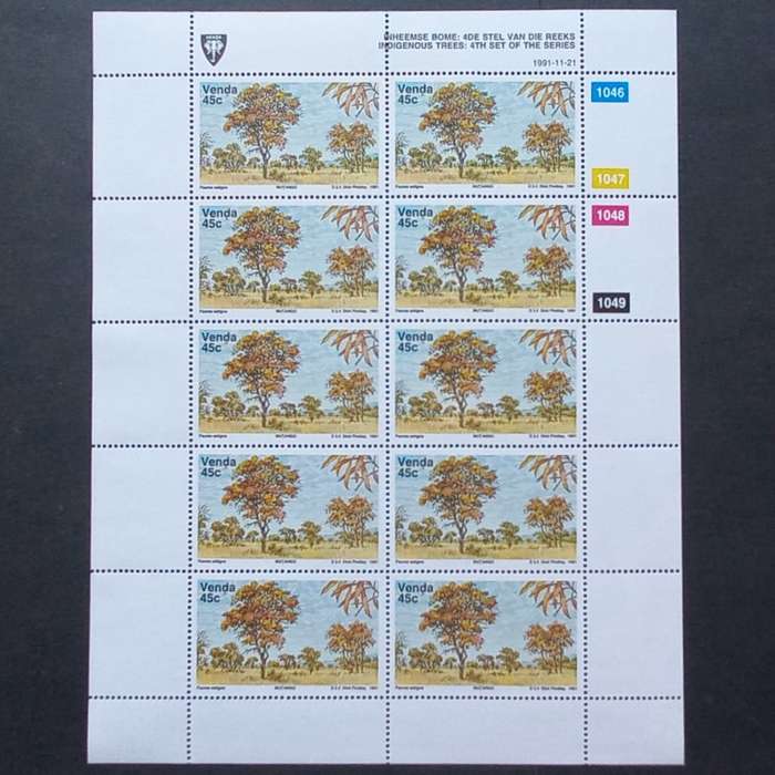 Venda - 1991 Indigenous Trees - Full Set of Sheetlets of 10 - MNH