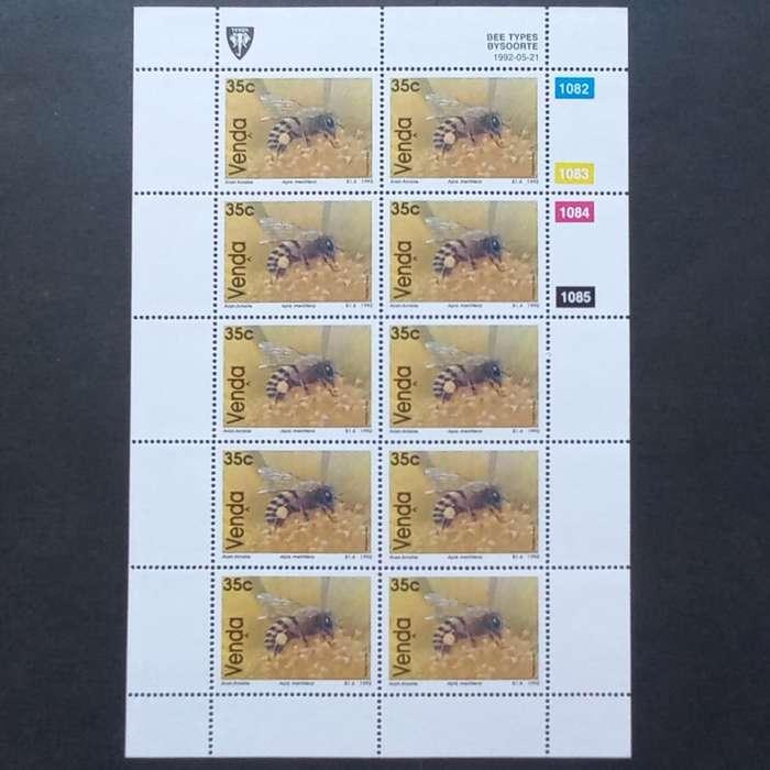 Venda - 1992 Bees - Full Set of Sheetlets of 10 - MNH
