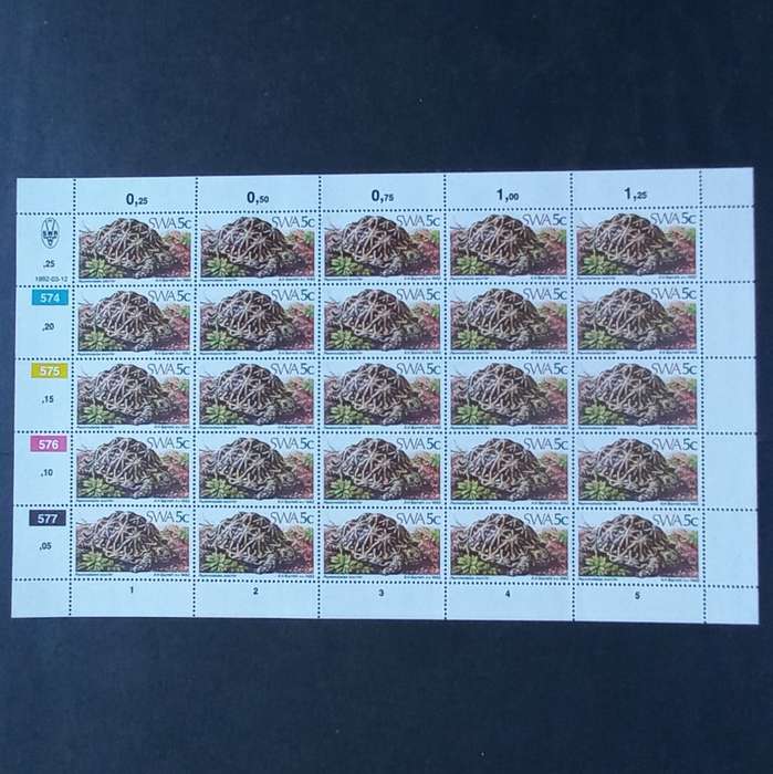 SWA - 1982 Tortoises - Full Set of Full Sheets of 25 - MNH